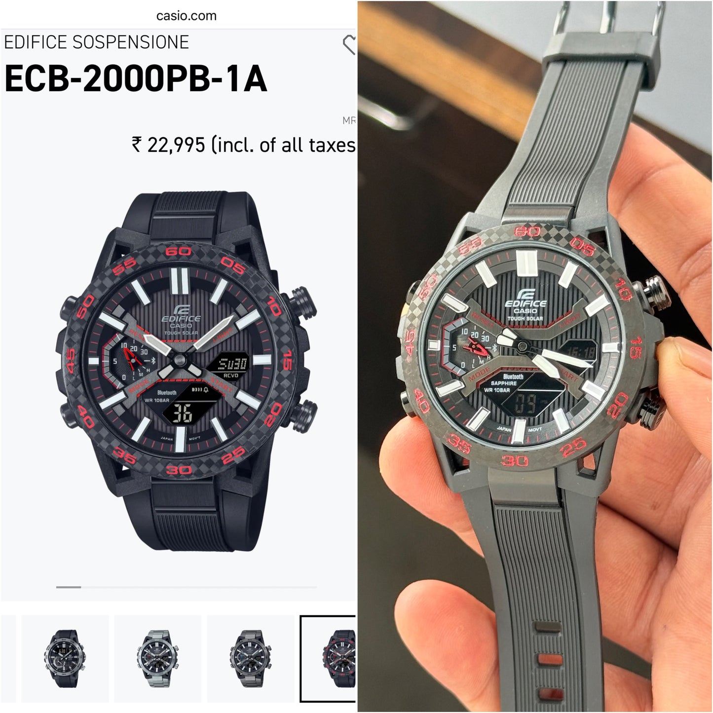 Red Blck and Digital Watch