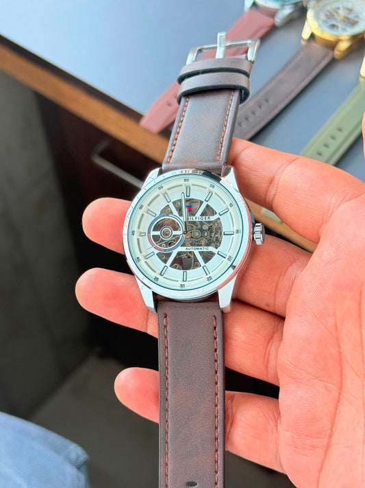 Tommy Automatic Brown White dial