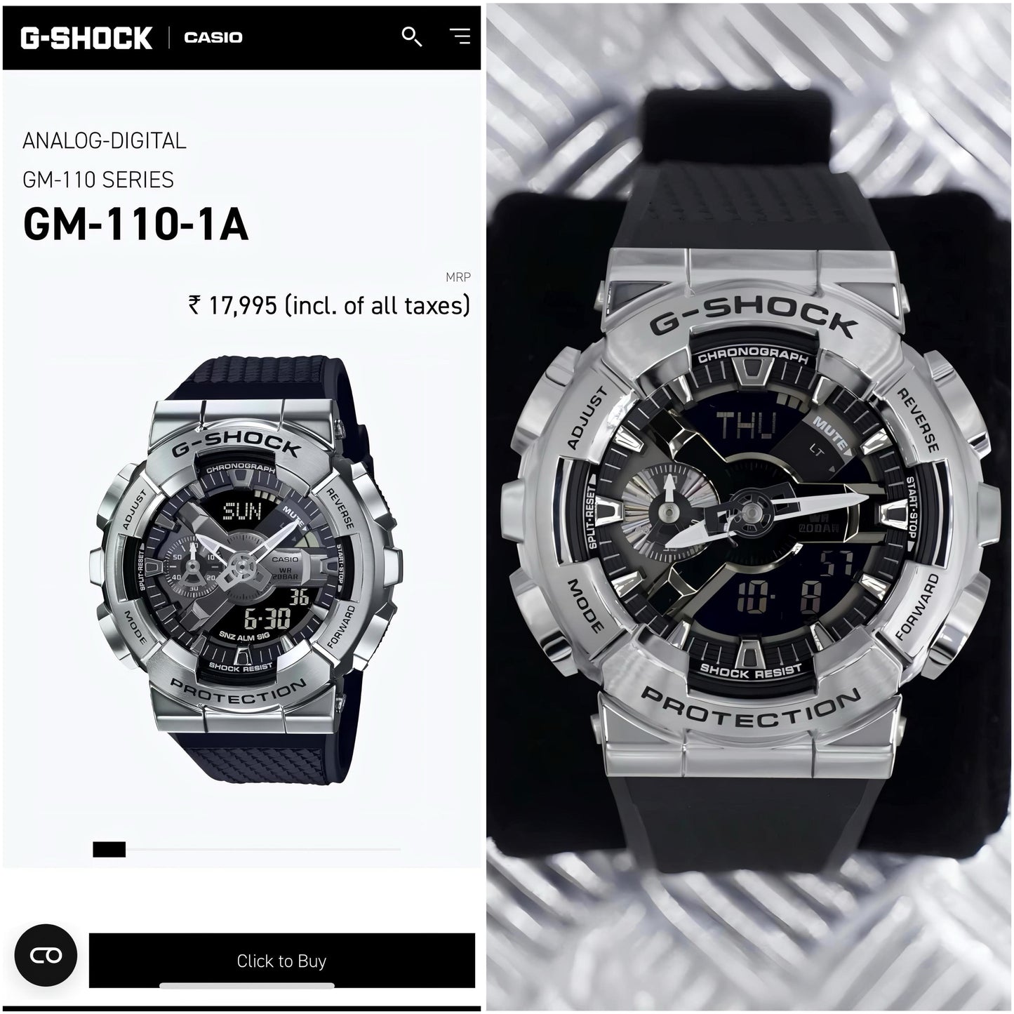 G-shock GM -110 -1A Silver