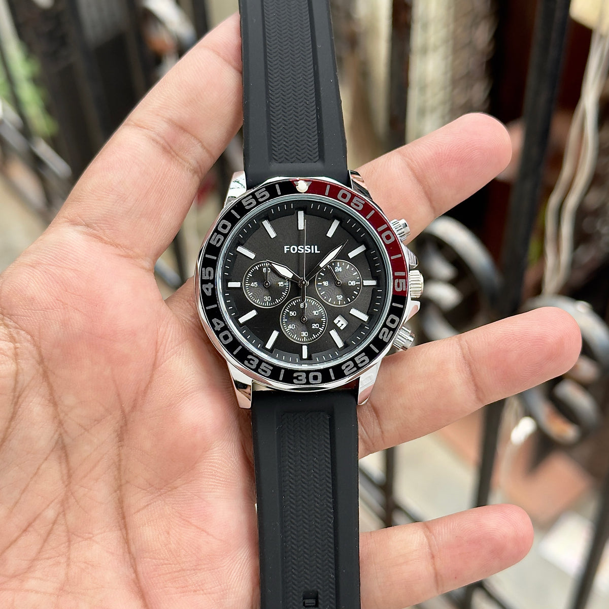 Black Mens Watch All chronograph working